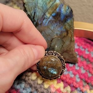 Silver Labradorite Ring. 925.